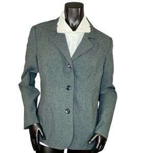 Scarlett 3 Button Gray Blazer Womens Size 11-12 Career Wear Notched Lapel